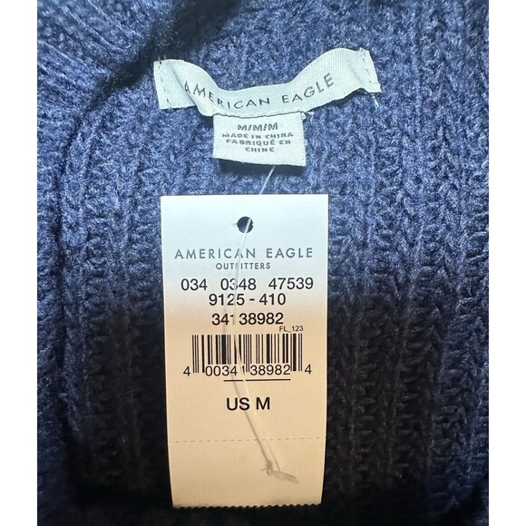 American Eagle Navy Oversized Open Knit Long Sleeve Sweater Women's MEDIUM NWT - Picture 8 of 13